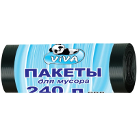 Мешки для мусора Viva ПВД 240л, 45мкм, 10шт/рул