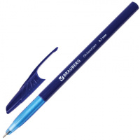 Шариковая ручка Brauberg Oil Base синяя, 0.7мм, прозрачный корпус