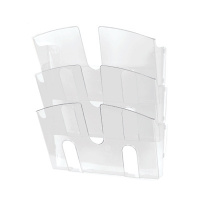 Лоток навесной для бумаг Uniplast 3 отделения, А4, 290x215x32мм, прозрачная