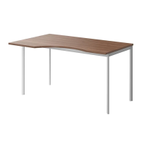 Стол прямой Skyland Imago-S СА-2S, эргономичный, левый, ясень шимо/алюминий, 1400х900х755мм