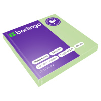 Блок для записей с клейким краем Berlingo Ultra Sticky зеленый, пастель, 75х75мм, 100 листов