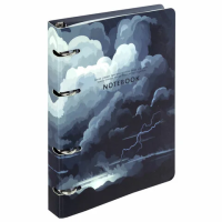 Тетрадь на кольцах А5 160х212 мм, 120 листов, картон, матовая ламинация, клетка, BRAUBERG, 'Clouds',