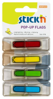 Закладки самокл. индексы пластиковые Stick`n 26018 12x45мм 4цв.в упак. 30лист стрелки печатные Z-сло