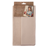 Полотенце кухонное Tessolo Home бежевое хлопок соты, 40 x 60см