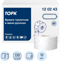 Туалетная бумага Tellus (tork) Premium T2, 120243, в рулоне, 170м, 2 слоя, белая