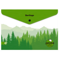 Папка-конверт на кнопке Berlingo 'Green Series' А4, 180мкм, с рисунком