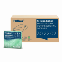 Салфетка хозяйственная Tellus (tork) 302202, микрофибра, 22.5х23.5см, зеленая, 5шт/уп