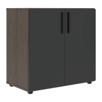 Шкаф низкий широкий VLCS 80.1 Яшма черный/Дуб Сильвер 800х430х781 VELION