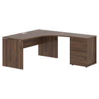 Стол эргономичный с тумбой EDCET 1518(R) Дуб Денвер тёмный/Белый 1560х1880х750 EDIS