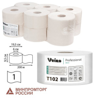 Туалетная бумага Veiro Professional Basic T102, в рулоне, 200м, 1 слой, белая