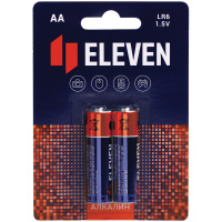 Батарейка Eleven AA LR06, алкалиновая, 2шт/уп
