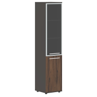 Шкаф высокий узкий EHCS 42.7(L) Дуб Денвер тёмный/Белый/Мокко 426х430х1967 EDIS