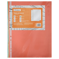 Папка-вкладыш с перфорацией OfficeSpace А4, 35мкм, матовая, цветная, ассорти в пачке, 100шт