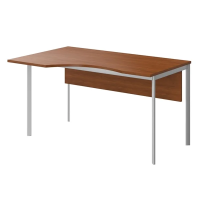 Стол прямой Skyland Imago-S СА-1SD, эргономичный, левый, французский орех/алюминий, 1600х900х755мм