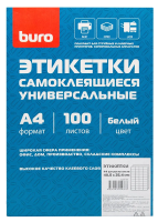 Этикетки самоклеящиеся Buro 48.5x25.4мм, 4шт на листе А4, белые матовые, 100 листов