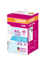Лампа светодиодная Osram E14 7Вт теплый свет шар