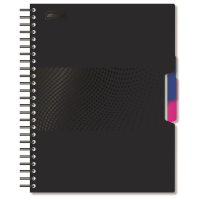 Бизнес тетрадь Attache Digital черный, А5, 140 листов, в клетку, на спирали, пластик