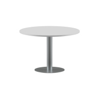 Конференц стол ПРГ-100 Белый/Алюминий D1000х750