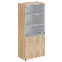 Шкаф высокий Skyland Dioni DHC 85.2, дуб каньон, 892х470х1950мм, комбинированный, с замком в дверях малых и обвязкой