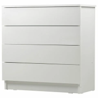 Комод Brabix Scandi CM-001 750х330х730мм, белый, 4 ящика, ЛДСП