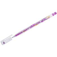 Ручка гелевая Crown Люрекс розовая, 1мм