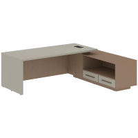 Стол руководителя с тумбой VCT 2319(R) Аметист/Кобра 2300х1900х750 VELION