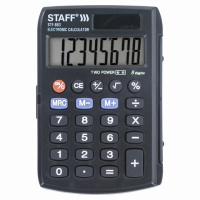 Калькулятор карманный Staff STF-883 черный, 8 разрядов