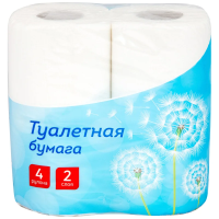 Туалетная бумага Officeclean без аромата, белая, 2 слоя, 4 рулона, 16.2м