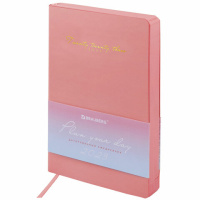 Ежедневник датированный 2023 А5 138x213 мм BRAUBERG 'Pastel', под кожу, розовый, 114147