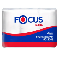 Туалетная бумага Focus Extra 5042265, белая, 2 слоя, 6 рулонов, 400 листов, 48м