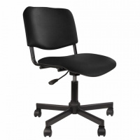 Кресло офисное КР09 иск. кожа, черная, крестовина пластик