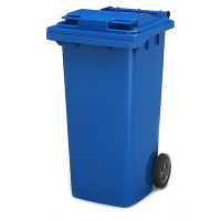 Контейнер-бак для мусора на колесах Iplast 240л, синий, с крышкой, 24.C29