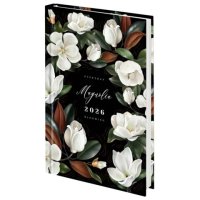 Ежедневник датированный 2026 145х215 мм, А5, STAFF, ламинированная обложка, 'Магнолия', 117326