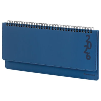 Планинг датированный 2026 305х140 мм BRAUBERG 'Up', под кожу, синий, 117235