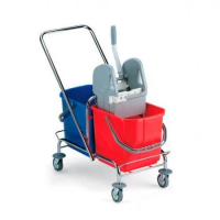 Тележка Sam 30л (2*15 л) TTS,  хромир.c U-образной ручкой и отжимом Тес без бамперов, 00006091D