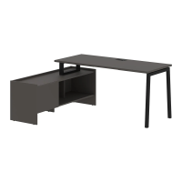 Стол с тумбой ELCT 17614 Мокко/Черный 1760х1400х750 EDIS