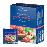 Чай Деловой Стандарт Strawberry Pleasure, черный с клубникой, 100 пакетиков