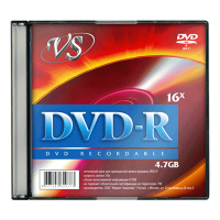 Диск DVD-R Vs 4.7Gb, 16x, Slim Case, 5шт/уп