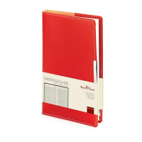 Еженедельник недатированный Bruno Visconti Metropol красный, А6, 80 листов, иск. кожа