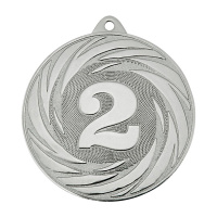 Медаль праздничная 2 место серебристый, 70мм