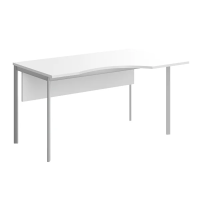 Стол прямой Skyland Imago-S СА-1SD, эргономичный, правый, белый/алюминий, 1600х900х755мм