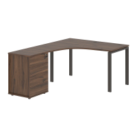 Стол эргономичный с тумбой EUCET 1318(L) Дуб Денвер тёмный/Мокко 1360х1880х750 EDIS