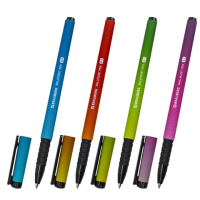 Ручка шариковая BRAUBERG SOFT TOUCH GRIP 'GRADIENT NEON', СИНЯЯ, мягкое покрытие, ассорти, узел 0,7