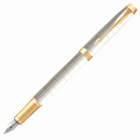 Перьевая ручка Parker IM Premium Pearl GT синяя, корпус жемчужный лак, позолоченные детали, 21436