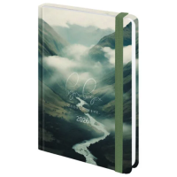 Ежедневник датированный 2026 с резинкой 145х203 мм, А5, BRAUBERG, твердый, 'Спокойствие', 117343