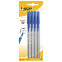 Ручки шариковые с грипом BIC 'Round Stic Exact', НАБОР 4 шт., СИНИЕ, линия письма 0,28 мм, блистер,