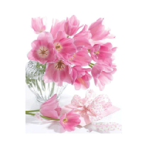 Пакет подарочный Eureka Розовые тюльпаны, 18х23см