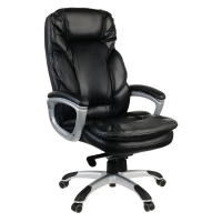 Кресло руководителя Helmi HL-ES12 'Senate', повышенной прочности, экокожа черная, мультиблок, до 200