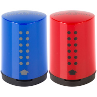 Точилка пластиковая Faber-Castell 'Grip 2001 Mini' 1 отверстие, контейнер, красная/синяя