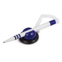 Ручка шариковая настольная Brauberg Стенд-пен синяя, 0.5мм, бело-синий корпус